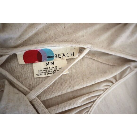 Free People Beach OB1733779 Women's Sz M Oatmeal Terrazo Linen Blend Maxi Dress - Picture 3 of 14